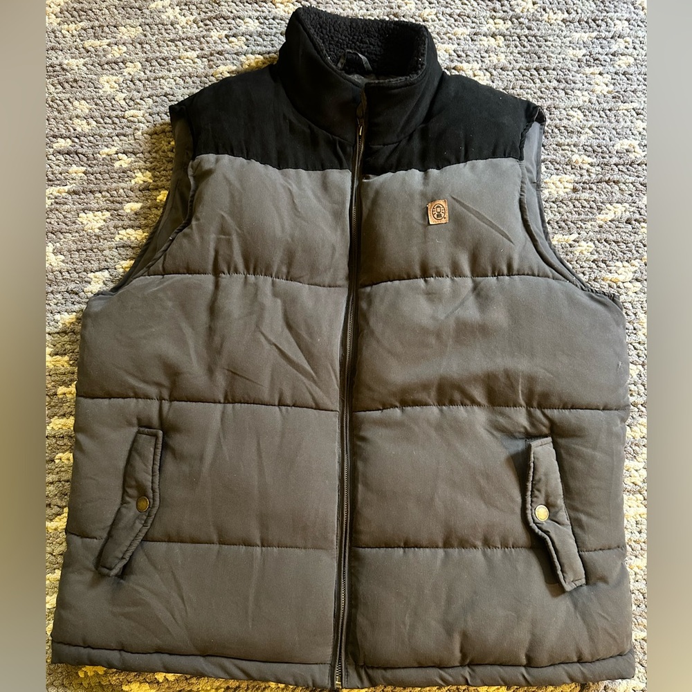 Coleman Gray and Black Puffer Vest, XL